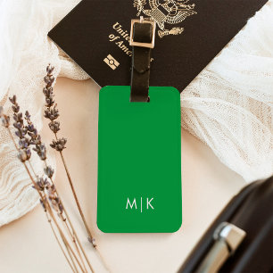 Green Modernes Monogramm Gepäckanhänger