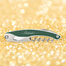 Green Monogram Beer Wine Corkschraube Flasche Open