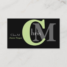 Green Monogram Business Cards