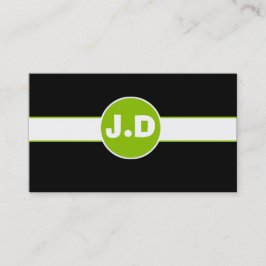 Green Monogram Business Cards Visitenkarte