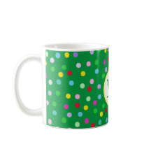 Green Monogram Christmas Coffee Tasse