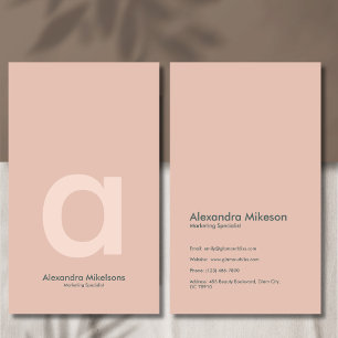 Green Monogram Minimalist Modern Professional Visitenkarte