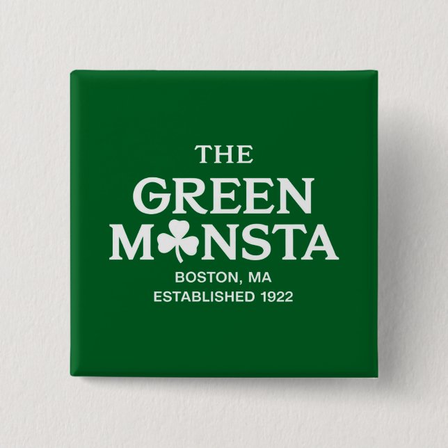 Green Monsta Boston Green Monstah Baseball Geschen Button (Vorderseite)