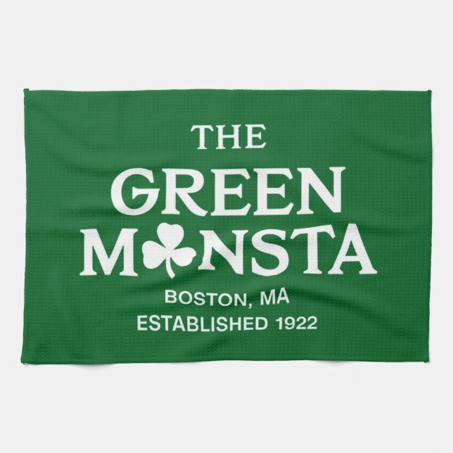 Green Monsta Boston Green Monstah Baseball Geschen Geschirrtuch (Horizontal)