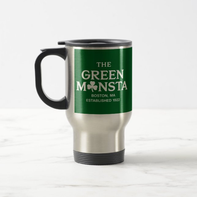 Green Monsta Boston Green Monstah Baseball Geschen Reisebecher (Links)