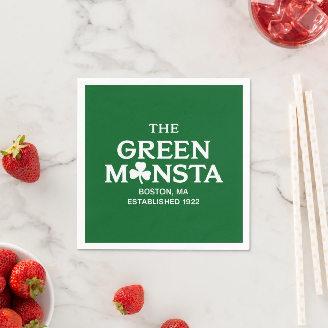 Green Monsta Boston Green Monstah Baseball Geschen Serviette (Beispiel)
