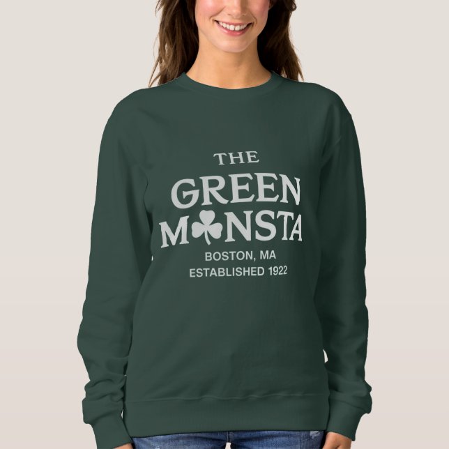 Green Monsta Boston Green Monstah Baseball Geschen Sweatshirt (Vorderseite)