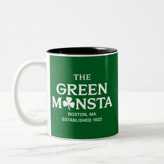 Green Monsta Boston Green Monstah Baseball Geschen Zweifarbige Tasse (Links)