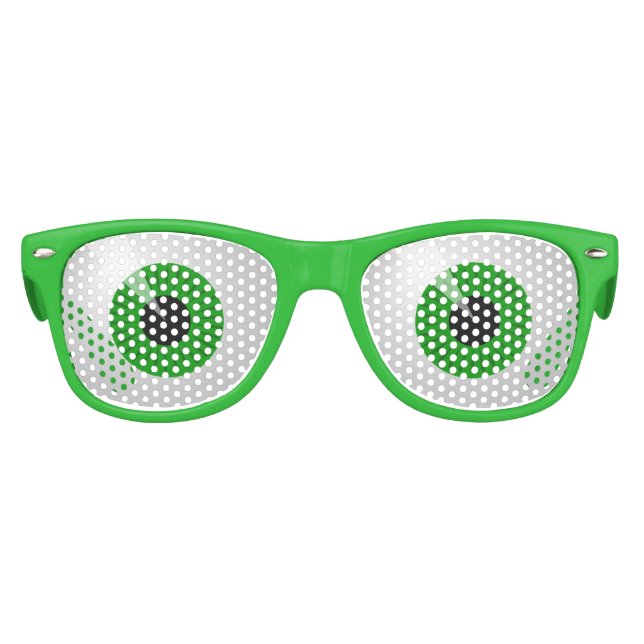Green Monster Eyes Halloween Wayfarer Party Shades Sonnenbrille (Vorderseite)