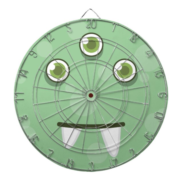 Green Monster Face Dart Board Dartscheibe (vorne)