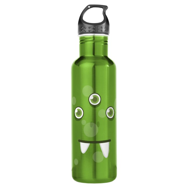 Green Monster Face Edelstahlflasche (Vorderseite)