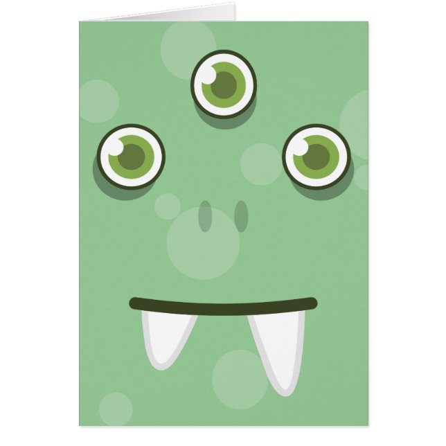 Green Monster Face Note Card (Vorne)