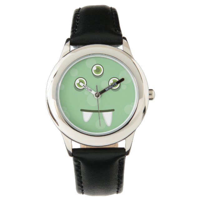 Green Monster Face Watch Armbanduhr (Vorderseite)
