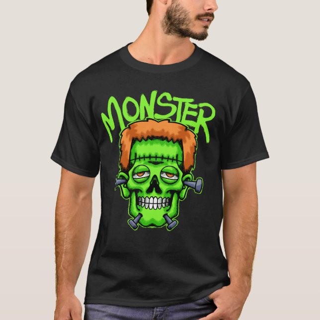 Green Monster Head streetwear T-Shirt (Vorderseite)