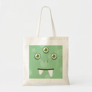 Green Monster Kawaii Face Tote Bag Tragetasche