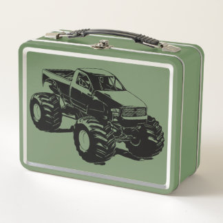 Green Monster Truck Metall Brotdose