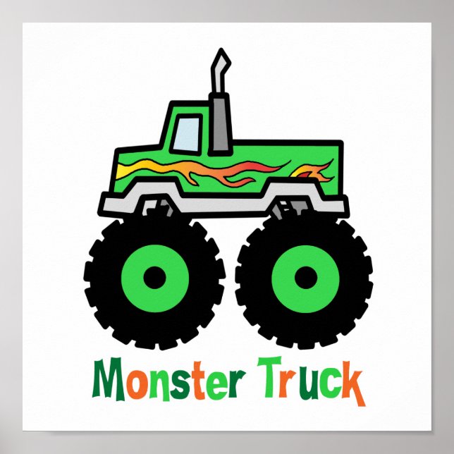 Green Monster Truck Poster (Vorne)