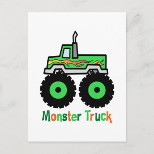 Green Monster Truck Postkarte
