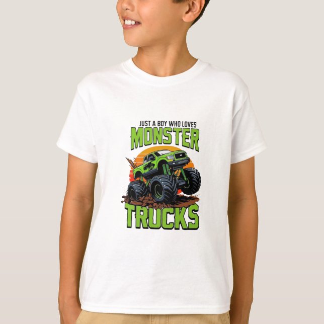 Green Monster Truck T-Shirt Design (Vorderseite)