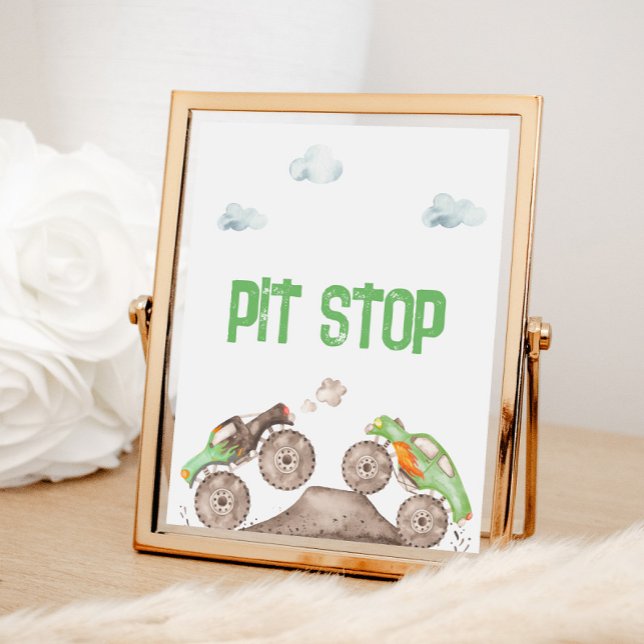 Green Monster Trucks Party Food Station Poster (Von Creator hochgeladen)