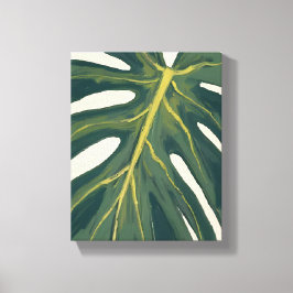 Green Monstera Leaf Botanical Plant Watercolor Leinwanddruck