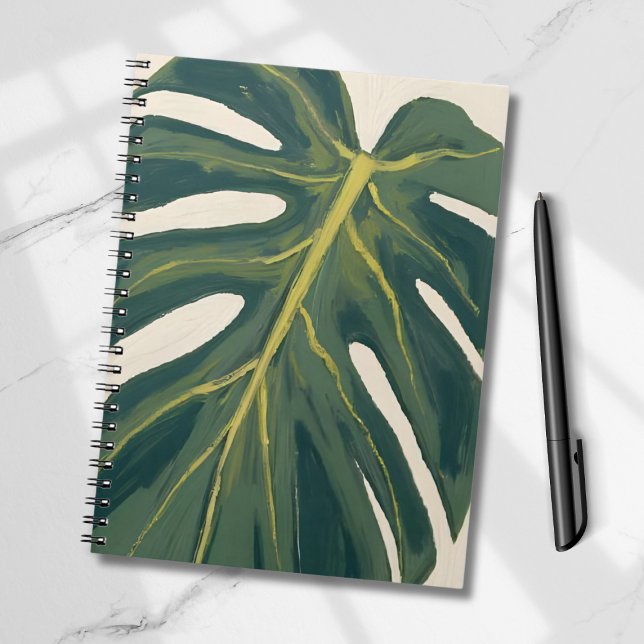 Green Monstera Leaf Botanical Plant Watercolor Notizblock (Von Creator hochgeladen)