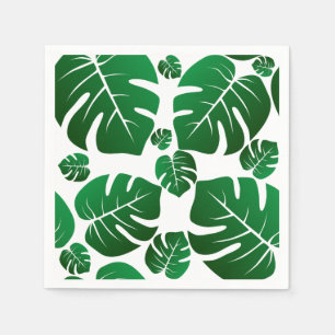 Green Monstera Pflanze Blätter Serviette