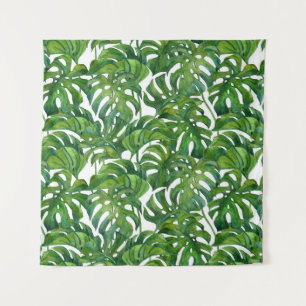 Green Monstera Verlasse tropisch nahtlos Wandteppich