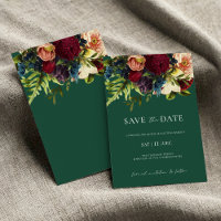 Green Moody floral Burgundy Hochzeit Speichern Sie