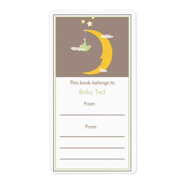 Green Moon and Stars Buchzeichen (Vorne)