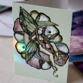Green Moon Fairy Blume MoonChild Feries Karte