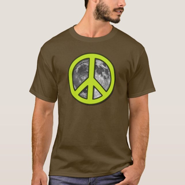 Green Moon Peace Sign - T-Shirt (Vorderseite)