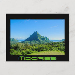 Green Moorea Schwarzer Text Postkarte