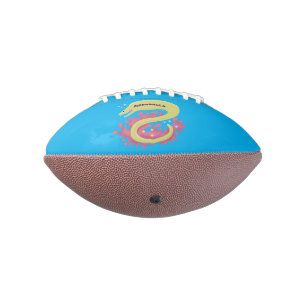 Green moray eel funny cartoon illustration football