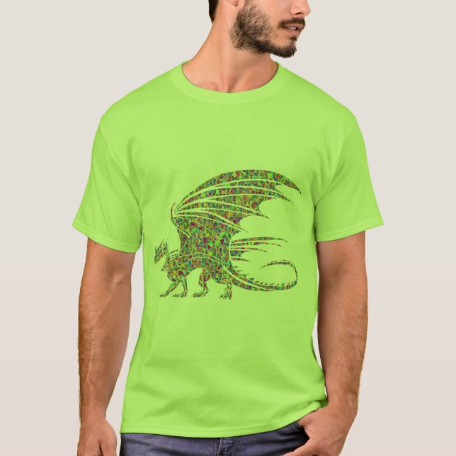 Green Mosaic Dragon T - Shirt (Vorderseite)