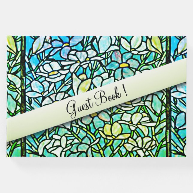 Green Mosaic Floral Gästebuch (Vorderseite)