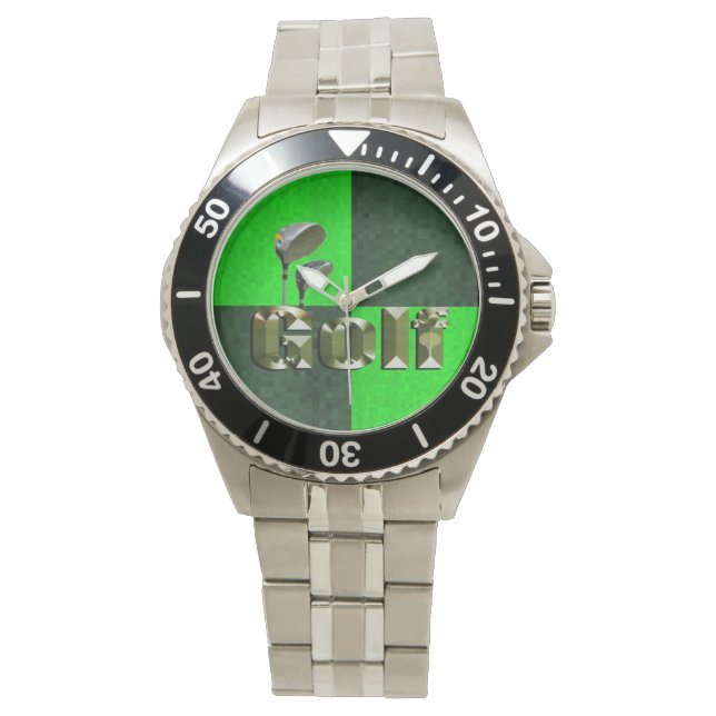 Green Mosaic Golf Clubs, Mens Wristwatch Armbanduhr (Vorderseite)