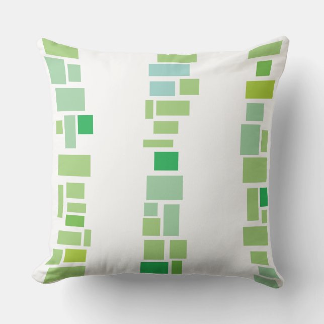 Green MOSIAC TILES DESIGN Retro Throw Kissen (Vorderseite)