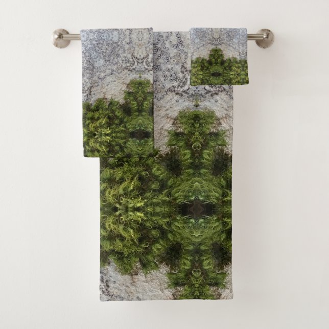 Green Moss & Nature Earth Art Badhandtuch Set (Insitu)