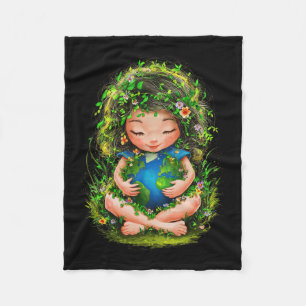 Green Mother Earth Day Gaia Rette unsere Planet Wo Fleecedecke