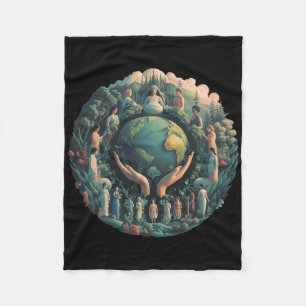 Green Mother Earth Day Gaia Rette unsere Planet Wo Fleecedecke