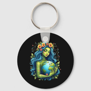 Green Mother Earth Day Gaia Rette unsere Planet Wo Schlüsselanhänger