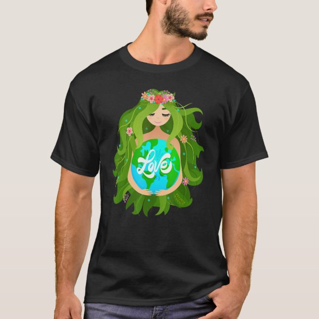 Green Mother Earth Day Gaia Rette unsere Planet Wo T-Shirt (Vorderseite)