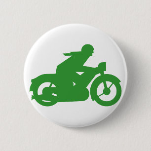 Green Motorbiker-Zeichen Button