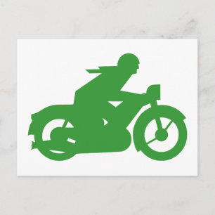 Green Motorbiker-Zeichen Postkarte