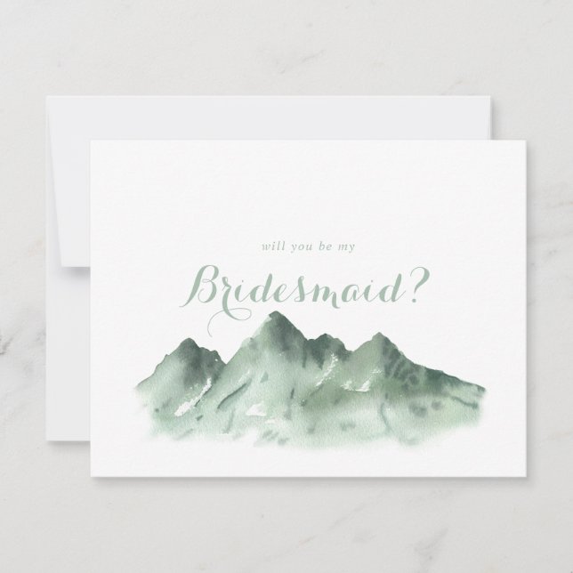 Green Mountain Bridesmaid Vorschlag Note Card Mitteilungskarte (Vorderseite)