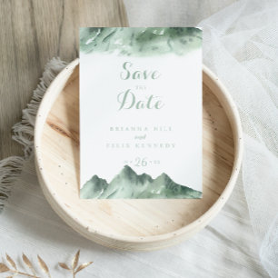 Green Mountain Country Calligraphy Save the Date Postkarte