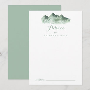 Green Mountain Country Wedding Advice Card Hinweiskarte
