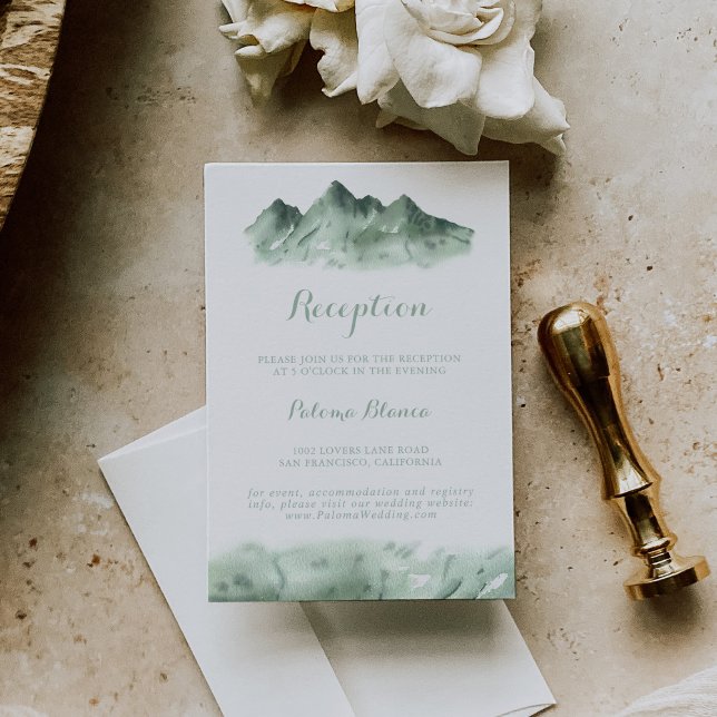 Green Mountain Country Wedding Empfang Begleitkarte (Von Creator hochgeladen)