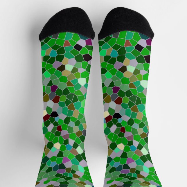 GREEN Multicolored Garden Pattern Socken (Oben)